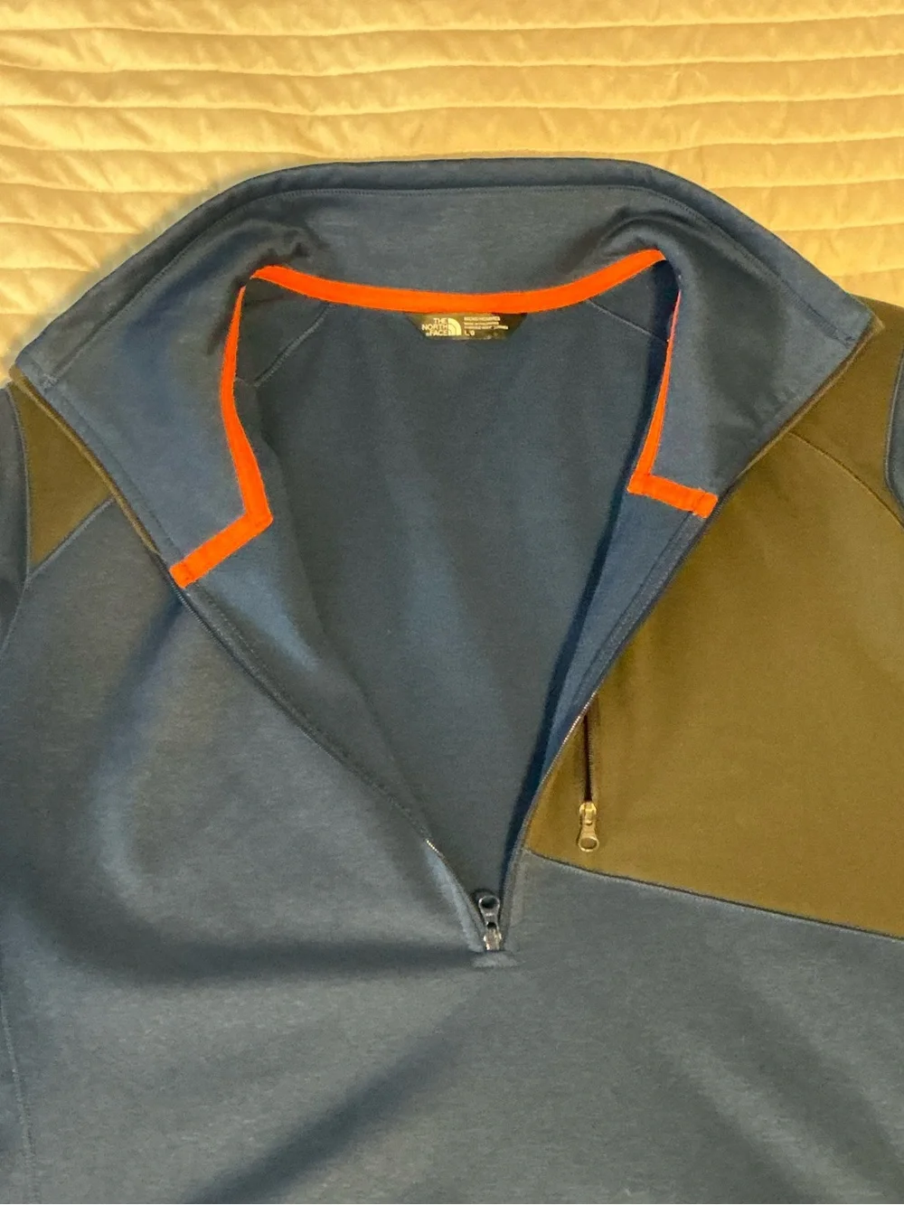 The North Face Blue and Black Half-Zip Pullover Jacket